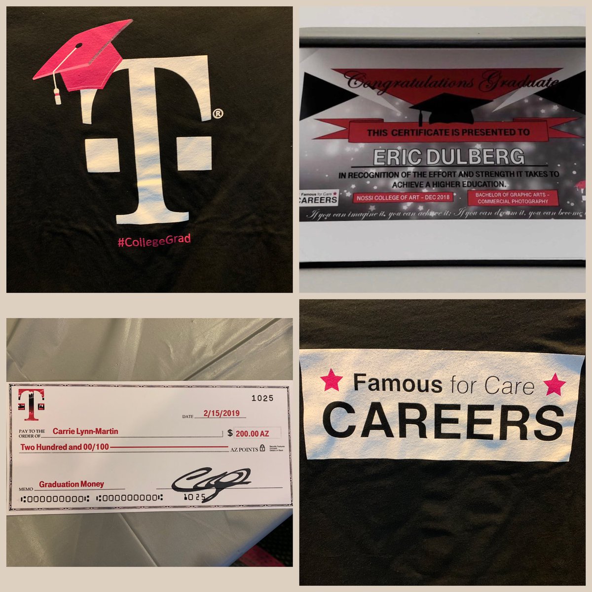 AppletonChad's tweet photo. TALK ABOUT #FamousforCareers Smashville celebrated our college graduates with a full on ceremony and reception! #CapandGown #GradShirts #TMobileDiploma #AZCheck #Belong #WeAre1Family #Development @Dan_DiGirolamo @CallieField @rdd0613 @JohnLegere @TMobile https://t.co/8wP48twS8e