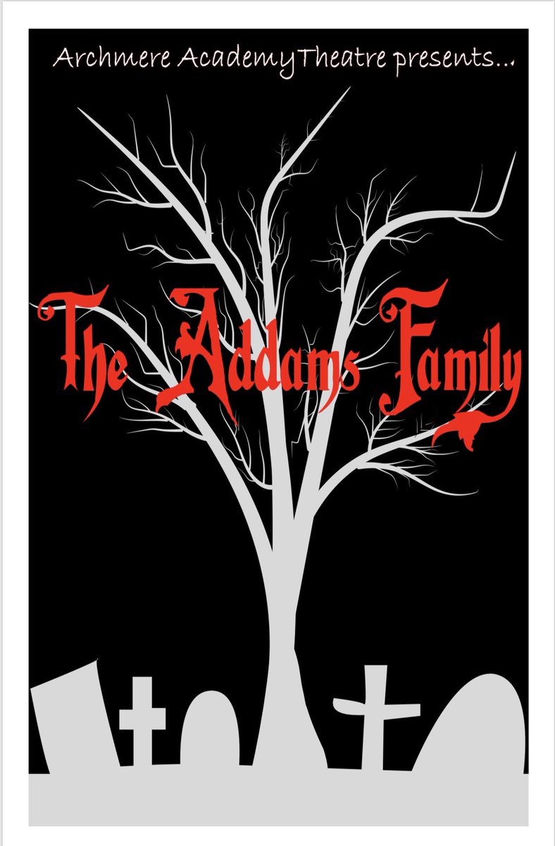 archmeredrama's tweet photo. WE ARE ONE WEEK FROM OPENING NIGHT! come see what its like to be an addams feb 22, 23 and march 1, 2. tix at the door or online in bio! https://t.co/IcrB2FePI3