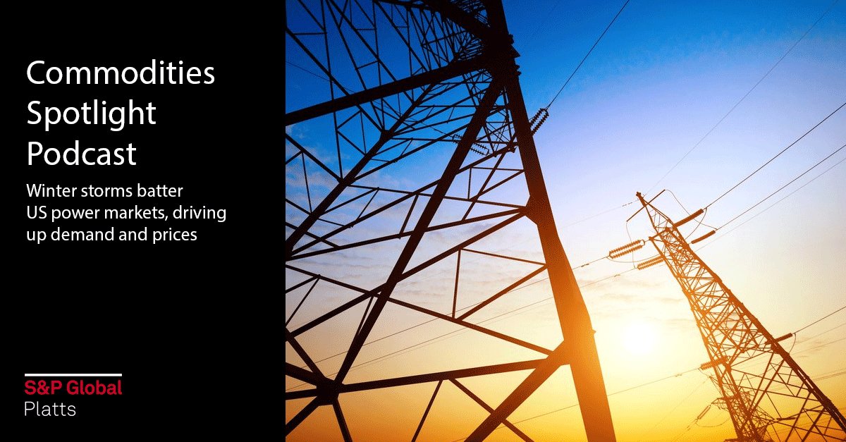 Winter storms have battered the US, driving up power demand and prices. <a href="/SPGlobalPlatts/">SPGlobalPlatts</a> senior pricing specialists Kelli Ainsworth, <a href="/KassiaMicek/">Kassia Micek</a>  &amp; Jeff Zhou look at everything from power and #natgas prices to demand and water supply.

Listen here (14:30): plts.co/sG9T30nIA5G