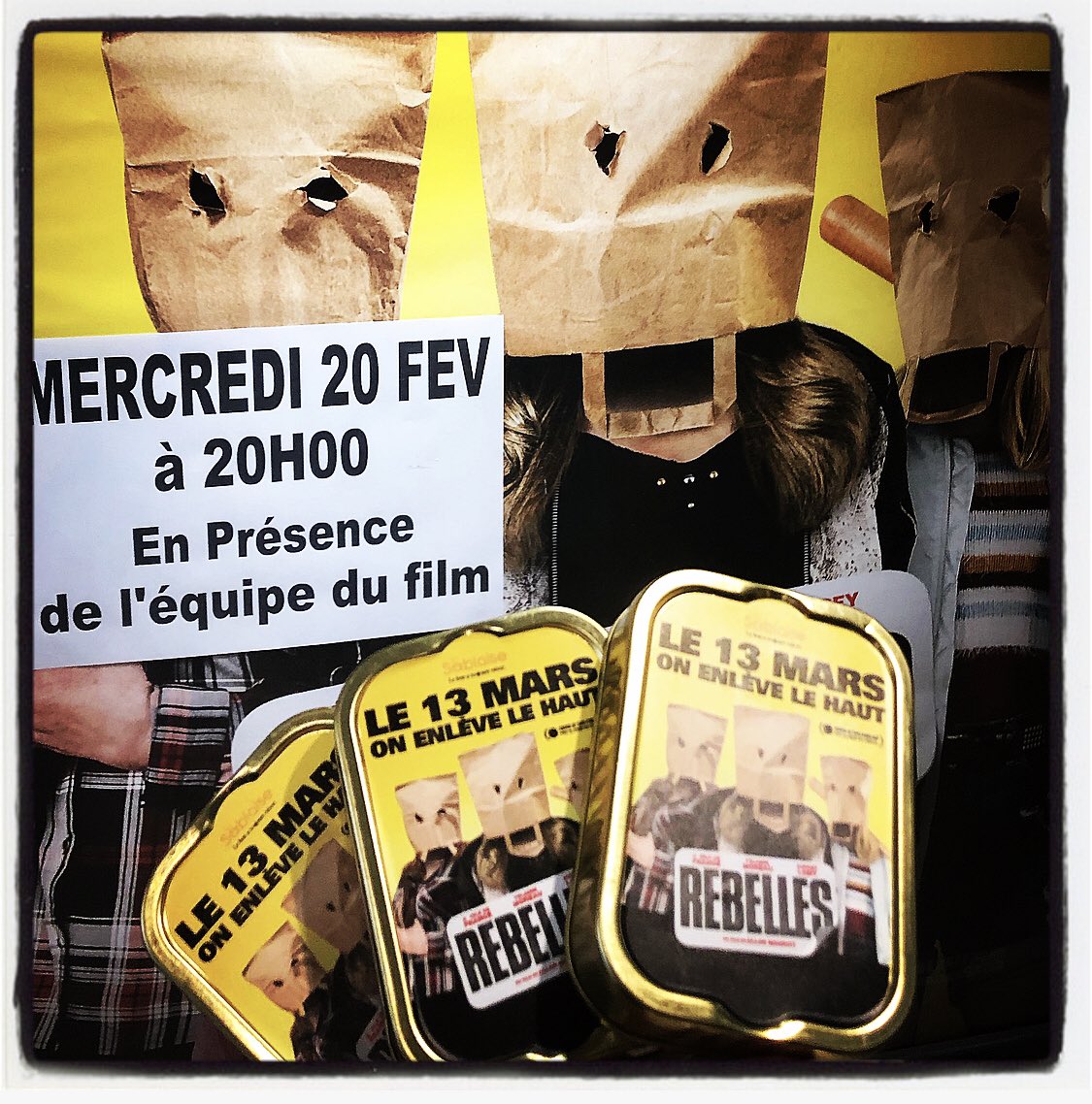 Elles sont arrivées au <a href="/LeGrandPalace85/">CinémaLeGrandPalace</a>.  Les boîtes de Sardines collector et millésimées pour l’Avant-première de REBELLES en présence d’<a href="/AudreyLamy/">Audrey Lamy</a> et le réalisateur le 20/03 Rdv à 20h pour la collation avec <a href="/DomSaintNicolas/">DomaineSaintNicolas</a>