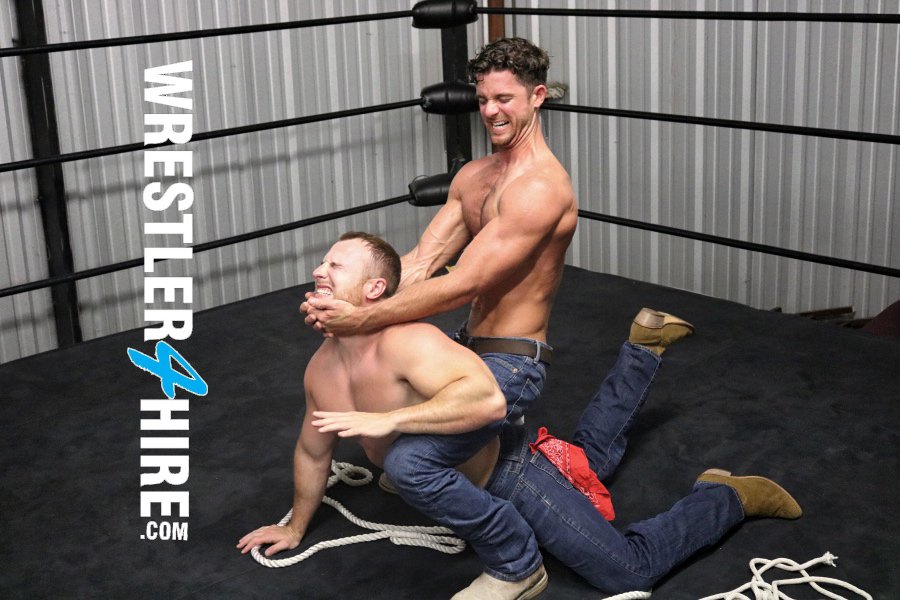 WrestlerForHire's tweet photo. Will #BlakeStarr have his way with #AustinCooper in this hot, intense Cowboys match?

https://t.co/SfPwfRvSYq

#hogtie #tiedupguys #mensjeans #cowboys #malestuds #tiedguy #tiedup #bondage #bondagewrestling #malebondage #submission #camelclutch #submissionhold https://t.co/xWwN49im7p