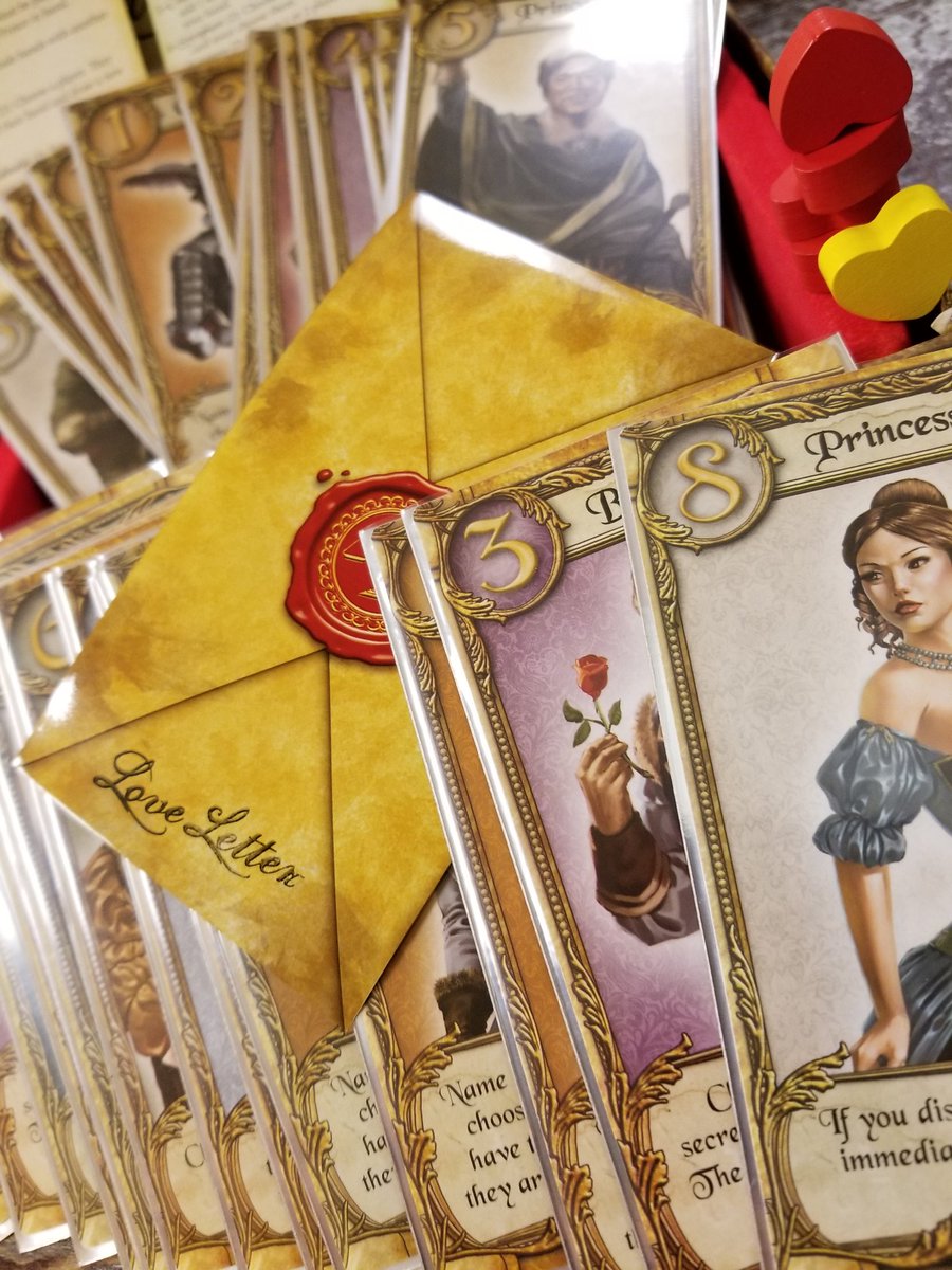 It may be after Valentine's Day, but we're still excited about one of our libraries new additions!
Premium Edition of Love Letter!

by <a href="/alderac/">Alderac</a> Entertainment Group

Comes with large, high-quality cards, custom sleeves and an amazing 5-8 player variant!
Come check it out tonight!
