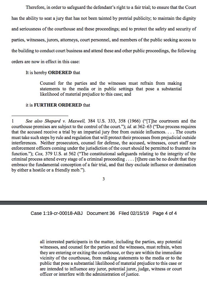 NEW: A judge ruled Roger Stone can still talk to the press and in public about his case, he just can't do it in front of the courthouse. She warned that if he tries to complain later about pretrial publicity, she'll consider how much he's to blame https://www.buzzfeednews.com/article/zoetillman/judge-roger-stone-gag-order-media …