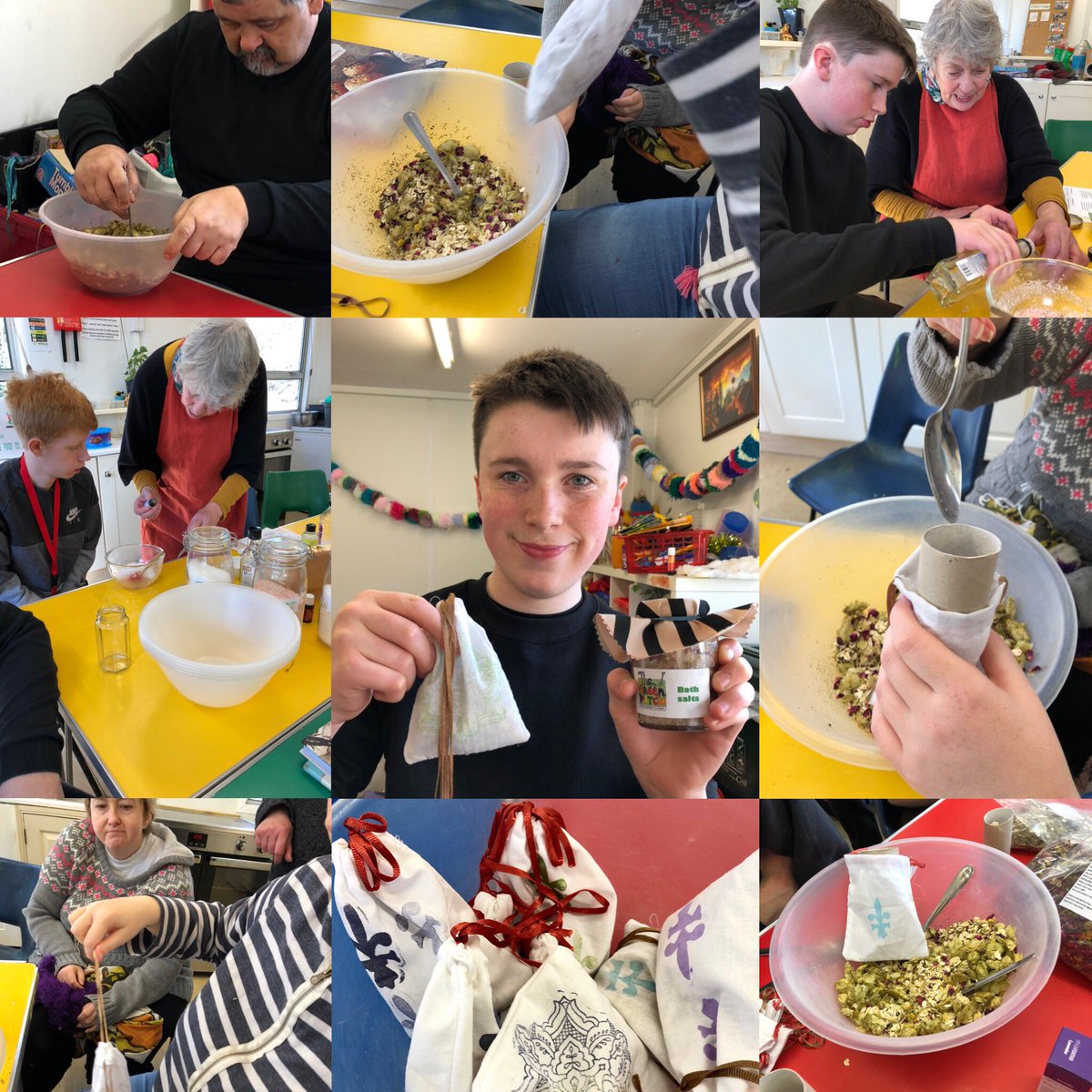 Digifem's tweet photo. Thursday our @ClearingSpaces @TheGreenPatch1 group #RachaelsFund weโre back with @Corbycomarts and I @NorthantsCF making bath tea sachets, bath salts and sharing lavender bags & lip balm #driedrosecamomilepetals aromatherapy #relax #musclesoak https://t.co/2D1LbIxzIy