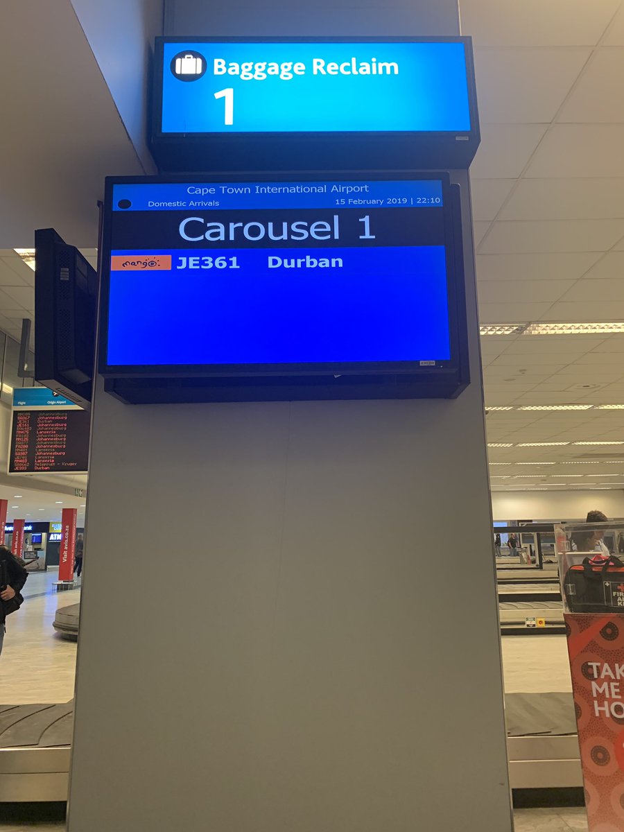 mokhan_91's tweet photo. @FlyMangoSA just got off a delayed flight to ct-JE361 when I was told I had to now go to the carousel to collect my carry on luggage that was checked in by your staff coz of apparent overloading! The plane was barely 75 percent full! Staff promised to give back on disembarking https://t.co/y0g0pjPPKm