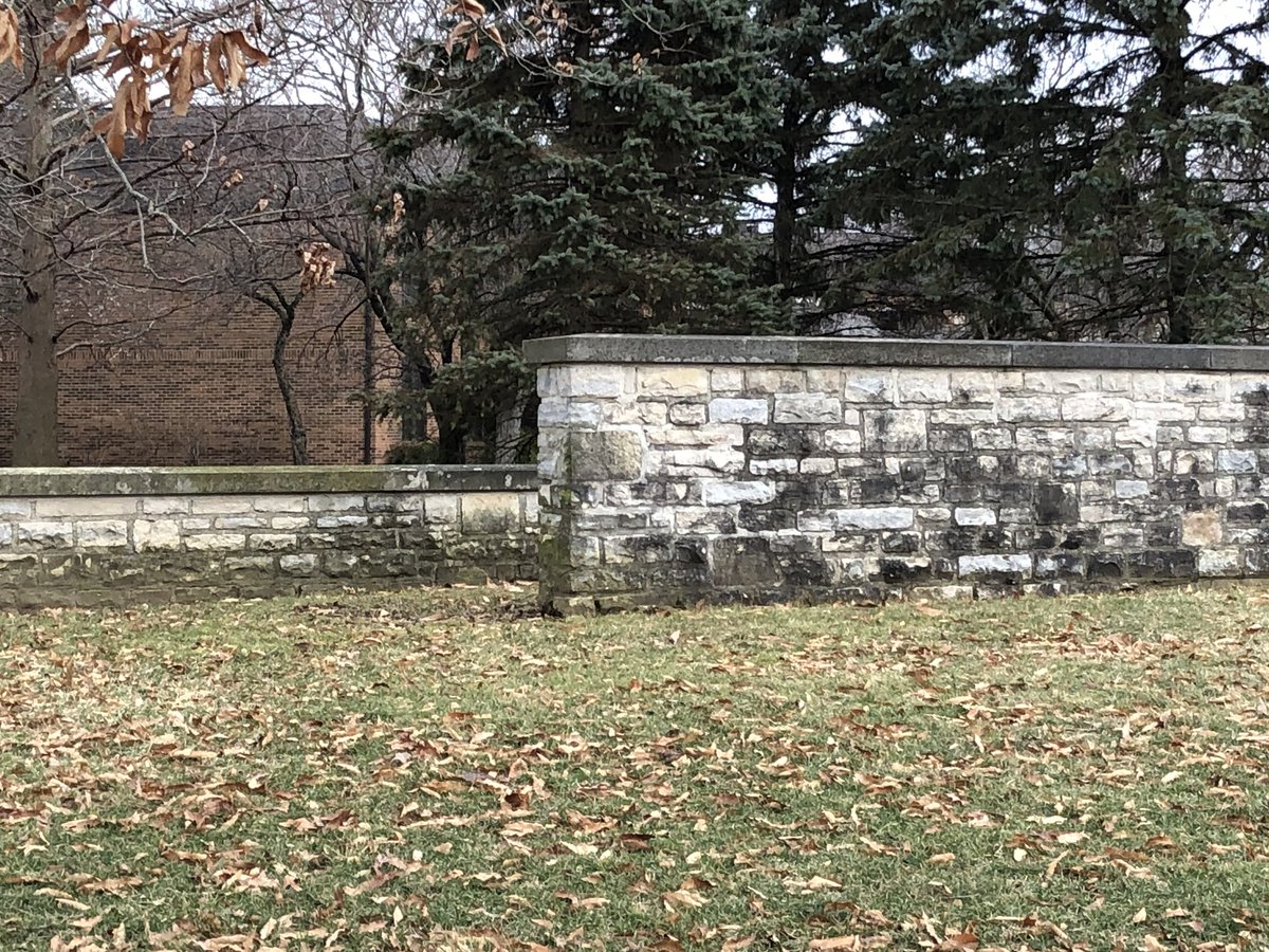 Columbus sits on a thick layer of limestone, and limestone quarries have played an important role in the city’s history, making it a ubiquitous material throughout the region—walls, pavilions, houses, a statue of...Andrew Jackson maybe? Anyone have a better guess?