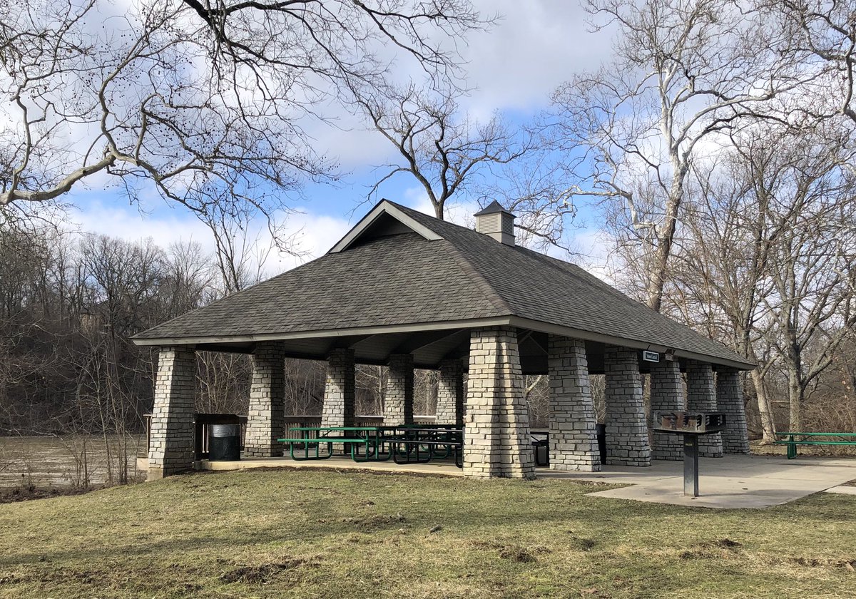 Columbus sits on a thick layer of limestone, and limestone quarries have played an important role in the city’s history, making it a ubiquitous material throughout the region—walls, pavilions, houses, a statue of...Andrew Jackson maybe? Anyone have a better guess?