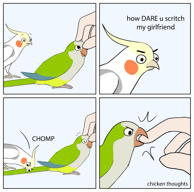 Jealous boyfriend chain reaction #birb 