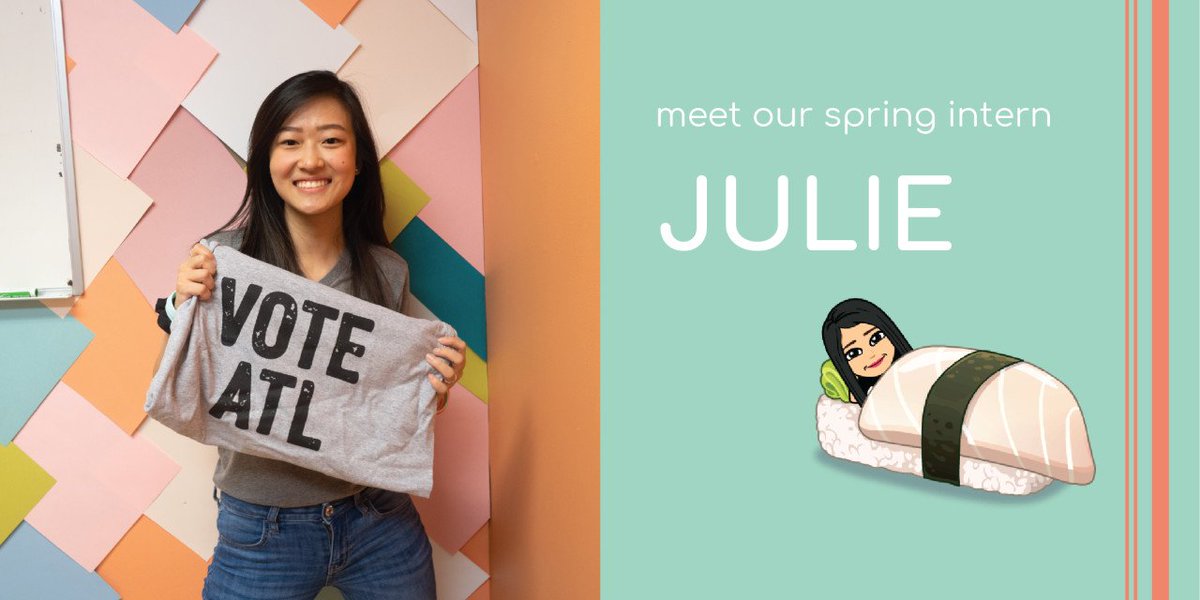civicatlanta's tweet photo. Meet our spring interns! Julie is a junior at Emory with a major in Business Admin and Theater Studies. This spring, she will be working with the Policy & Research Team at CCI. A lover of data, Julie is eager to turn them into positive changes in the community. #cciinterns https://t.co/UbhCg8emUq