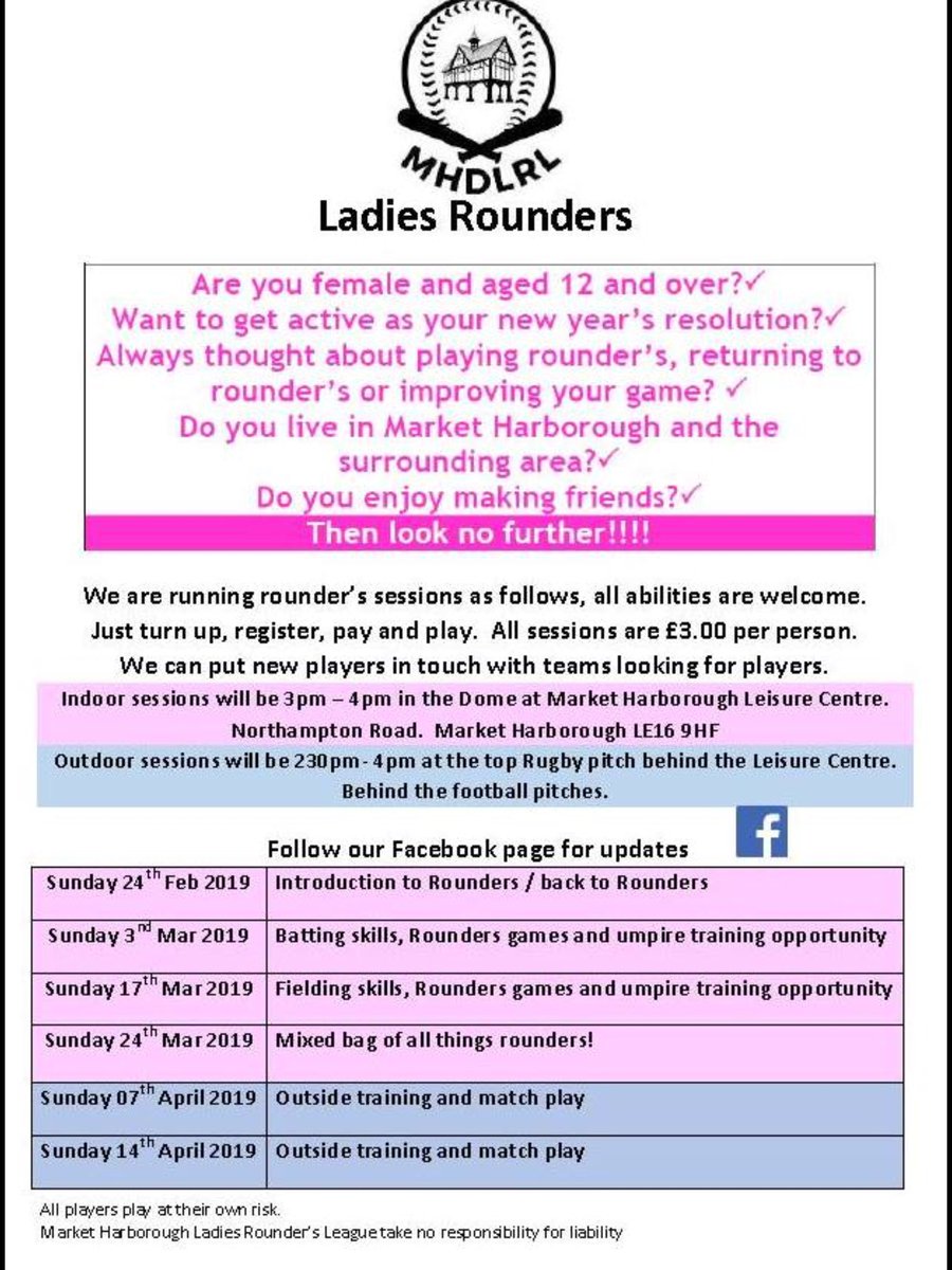 Rounders Training starts next week! #marketharborough #loverounders #thisgirlcan #activewomen