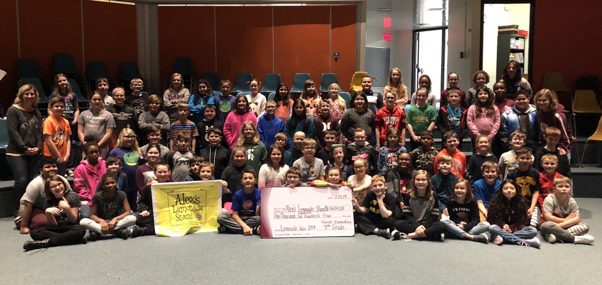 mrsgrun4th's tweet photo. We raised $1604.00 in our 4th Grade Lemonade War 2019 to raise money for childhood cancer research!!! @AlexsLemonade @AlexsEvents π @MrsNCurry @Schwein4th @gianina_meli #FESFourrh #TheLemonadeWar https://t.co/AXjffYjCEu
