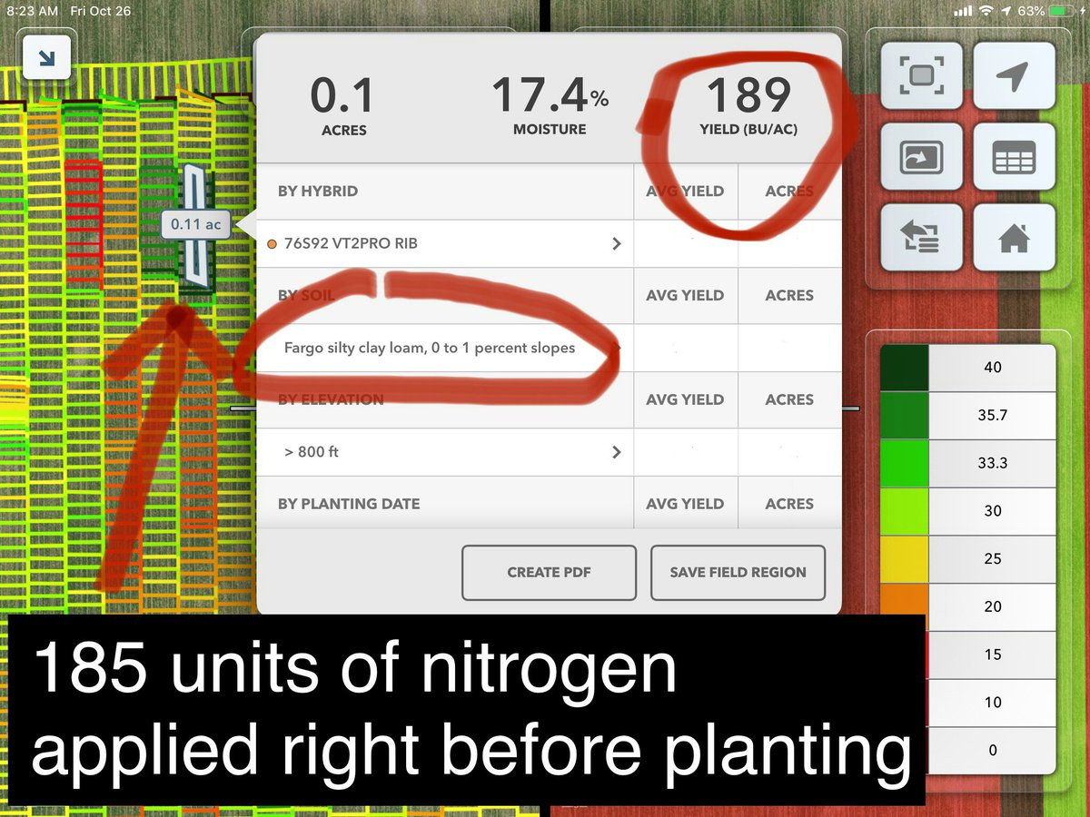 EyeSkyBootField's tweet photo. Split application of less total nitrogen = much higher yield this year #FieldView #DigitalData #EasyComparison https://t.co/ed1VOK9qbx