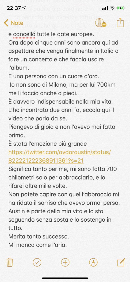 CupOfJobros's tweet photo. @team_world @Radio105 @AustinMahone Austin è tanto per me, non ci sono parole per descriverlo.
Ho speso anche io due paroline.
E questo è il video di quando lo incontrai due anni fa a Milano, piangevo di gioia, io che la felicità non la conoscevo. 
https://t.co/hGLkX6p8tJ https://t.co/SrvlngR9eL