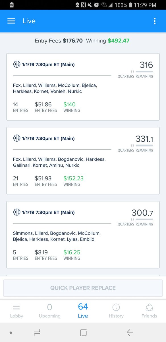 vellus22's tweet photo. I started doing more DFS the beginning of December '18. I've learned from lot providers and there are multiple good ones. @RotoRadar has been awesome. The articles/podcast help me build better lineups.  Thanks @RotoRadarCEO  @RotoRadarRiemer and the rest of the team. 2nd half!! https://t.co/gXIIZtWN7W
