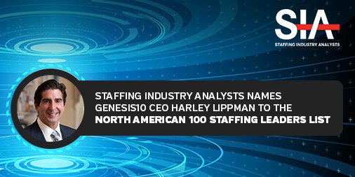 Genesis10Corp's tweet photo. Staffing Industry Analysts has named Harley Lippman, Genesis10 CEO, to its North American 100 Staffing Leaders list for 2019: https://t.co/z6ppYKjRcc Please join us in congratulating Harley! @StaffingStream @SIAnalysts #staffing #leaders #executives #visionaries https://t.co/63iptGrKPK
