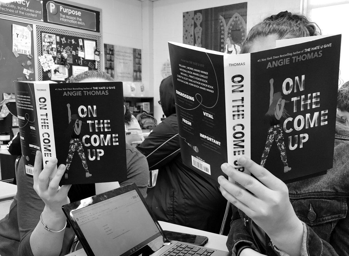 readathousand's tweet photo. Does it count as #twinning when you are reading the same book? #onthecomeup #brhsreads https://t.co/PfZZF0bD67