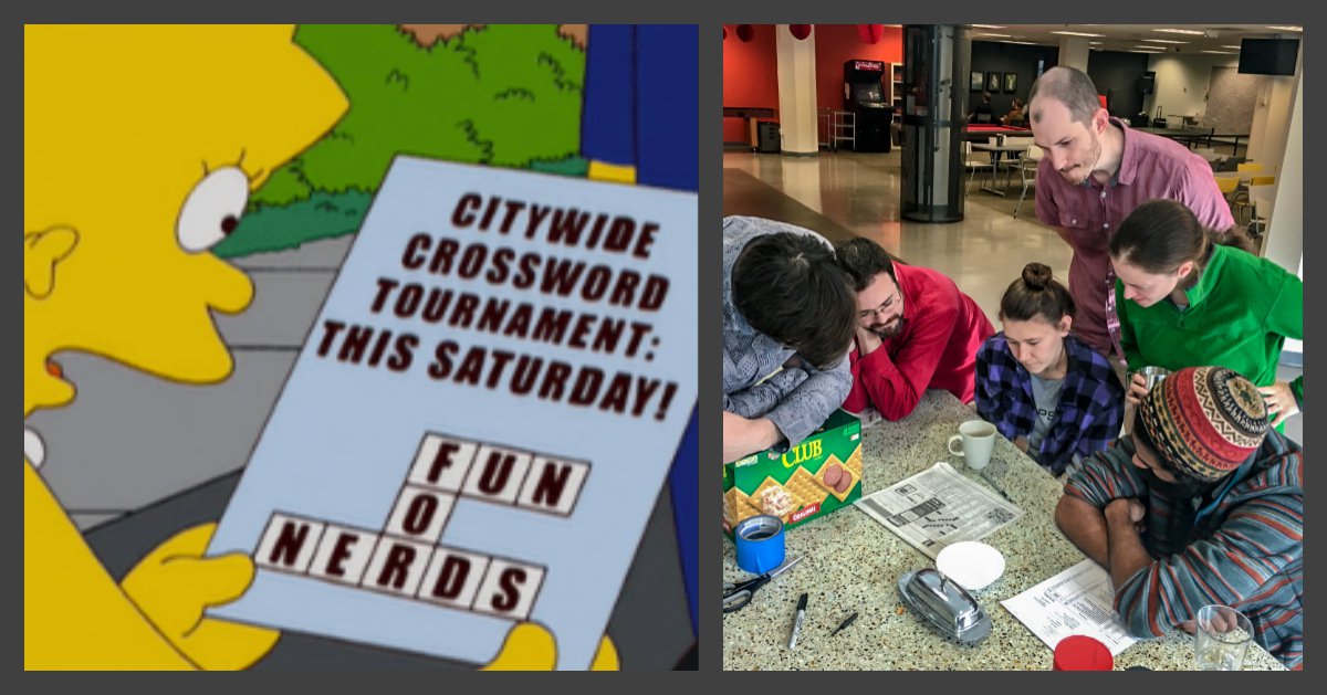 synapse's tweet photo. We totally get it, #LisaSimpson. We love #crosswords too.
#FridayFun #CompanyCulture #SynapseProductDevelopment #CrosswordPuzzles #FunforNerds https://t.co/KTj2OAu3IN