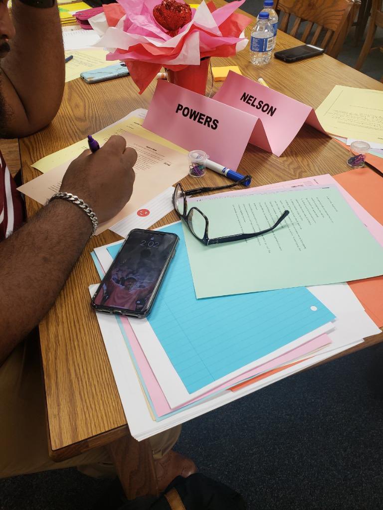 StovallELA's tweet photo. Staff Development!!! #Allin4Adline @StovallSteers @JacquelynKiner @MrSuper_Powers https://t.co/rEBCYaWcRR
