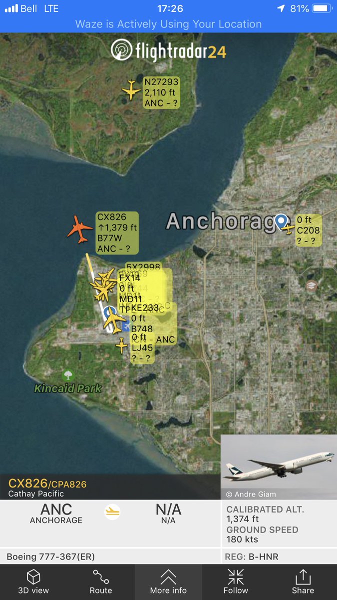 TomPodolec's tweet photo. Update π DIVERSION MEDICAL
Cathay Pacific #CX826 from Hong Kong just departed Anchorage & continuing its journey to Toronto. Diverted for a pax medical. Passenger Evan Kuo says there was also a problem with the auxiliary power unit once on the ground.
https://t.co/xDuycJLOjS https://t.co/YvJYcyFMLg