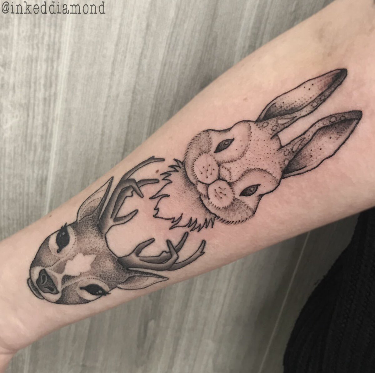 inkeddiamond's tweet photo. Super stoked with this little bun I got to add to Hannah’s arm 😍

Would love to tattoo more animals :) 

#Loughborough #originarts @Origin_Arts #bunnytattoo #cutetattoo #dotworktattoo #ukartist #rabbit #dotwork https://t.co/qiPqrSb3kB