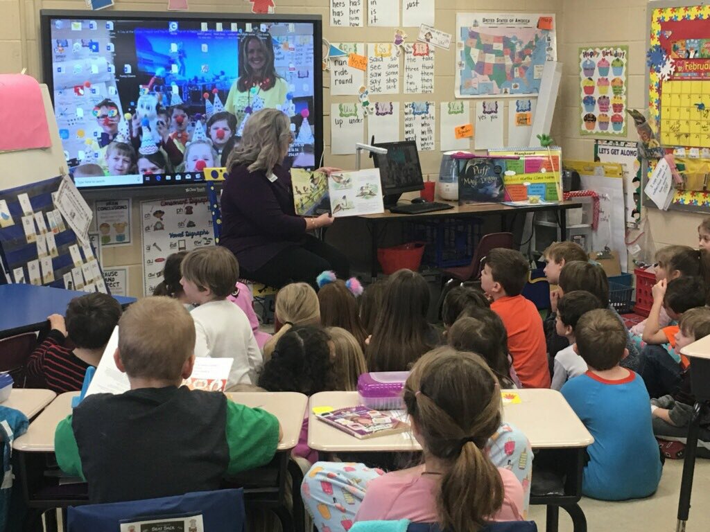 We are so excited to welcome Andrea Bridges from the CARE Center as our community guest reader today! She read a tongue twisting Skippyjon Jones about the circus. Thank you, Andrea, for supporting our school in more ways than one! <a href="/ocreagles/">OCR Elementary</a> <a href="/MadCoSchools/">MadCoSchools</a> @TimHallMix969