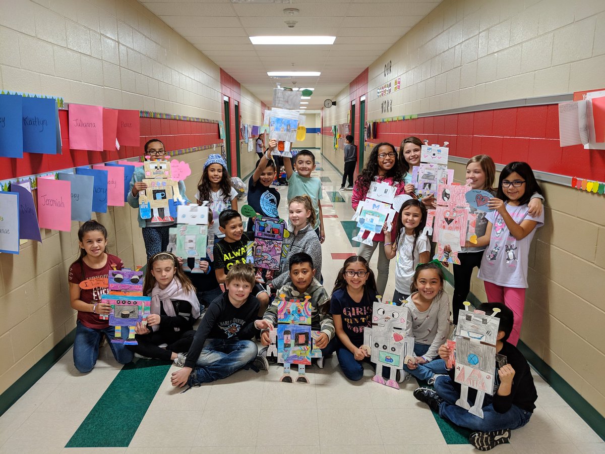 Our energy bots are complete! Students studied the forms of energy and used 3 forms to design unique robots. We had some really clever bots including a robot with a mini office inside it for mini robots to work in. So proud of my creative thinkers! <a href="/NISDKallison/">Kallison Elementary</a> #LeadTheCharge