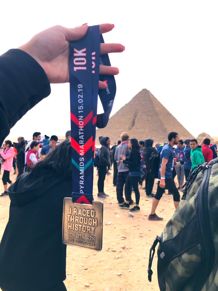 CarmenEmilPetro's tweet photo. We did this today!๐๐ปโโ๏ธ
#PyramidsMarathon https://t.co/l9vgBU3NvP