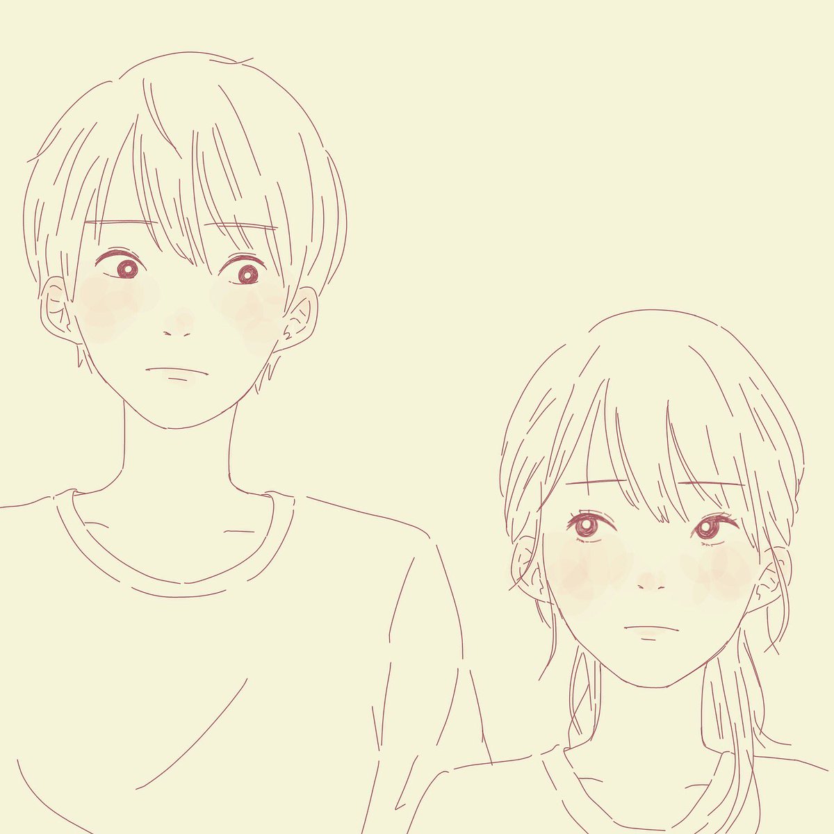 ね あ A Twitteren Couple 女の子 男の子 イラスト Ibispaint アイビスペイント 男女 カップル 真顔