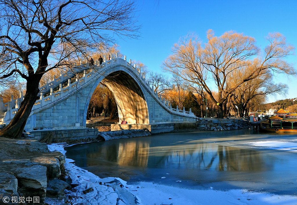 CGTNOfficial's tweet image. Breathtaking snow scenery captured at the Summer Palace in #Beijing ❄️