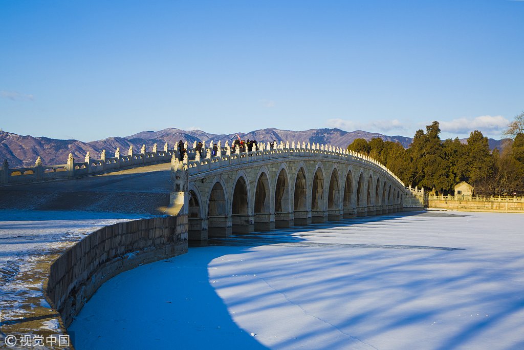 CGTNOfficial's tweet image. Breathtaking snow scenery captured at the Summer Palace in #Beijing ❄️