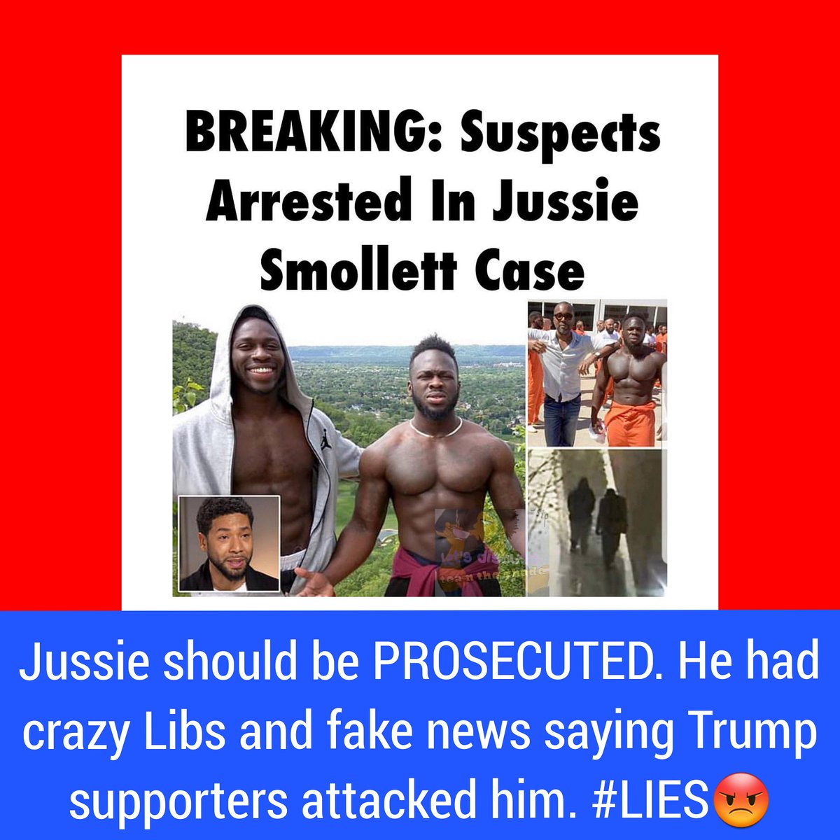 WomanTrump's tweet photo. When a REAL racial attack happens &amp; no one believes it, Jussie should cower in the corner and blame himself. Lets see how long it takes for Libs to apologize for attacking Trump yet again! 
🇺🇸
#JussieSmolletHoax #fakeattack  #LieToMe #FakeNewsMedia #maga #TrumpTrain #FridayReads https://t.co/PR9Yo97SLo