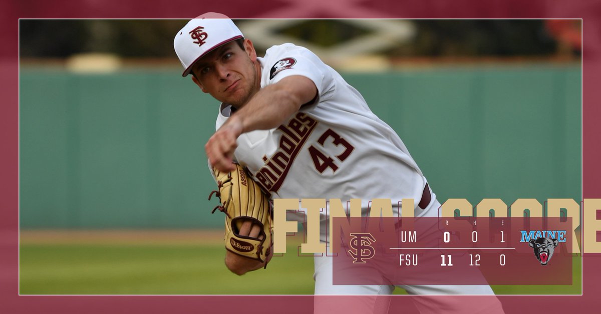 FSUBaseball's tweet image. NOLES WIN! 

Florida State secures a no-hitter in the first victory of the season.