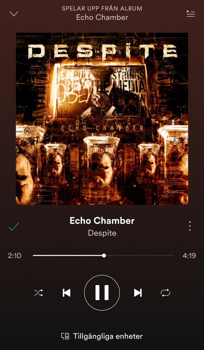 #ListenTo our new single #EchoChamber now on #Spotify at open.spotify.com/track/5uTt6MTw…

Don't forget to follow us on there too 🤟🏻

S
H
A
R
E

T
H
E

M
E
T
A
L

#metal #metalhead #newmusic #musicrelease #deathmetal #djent