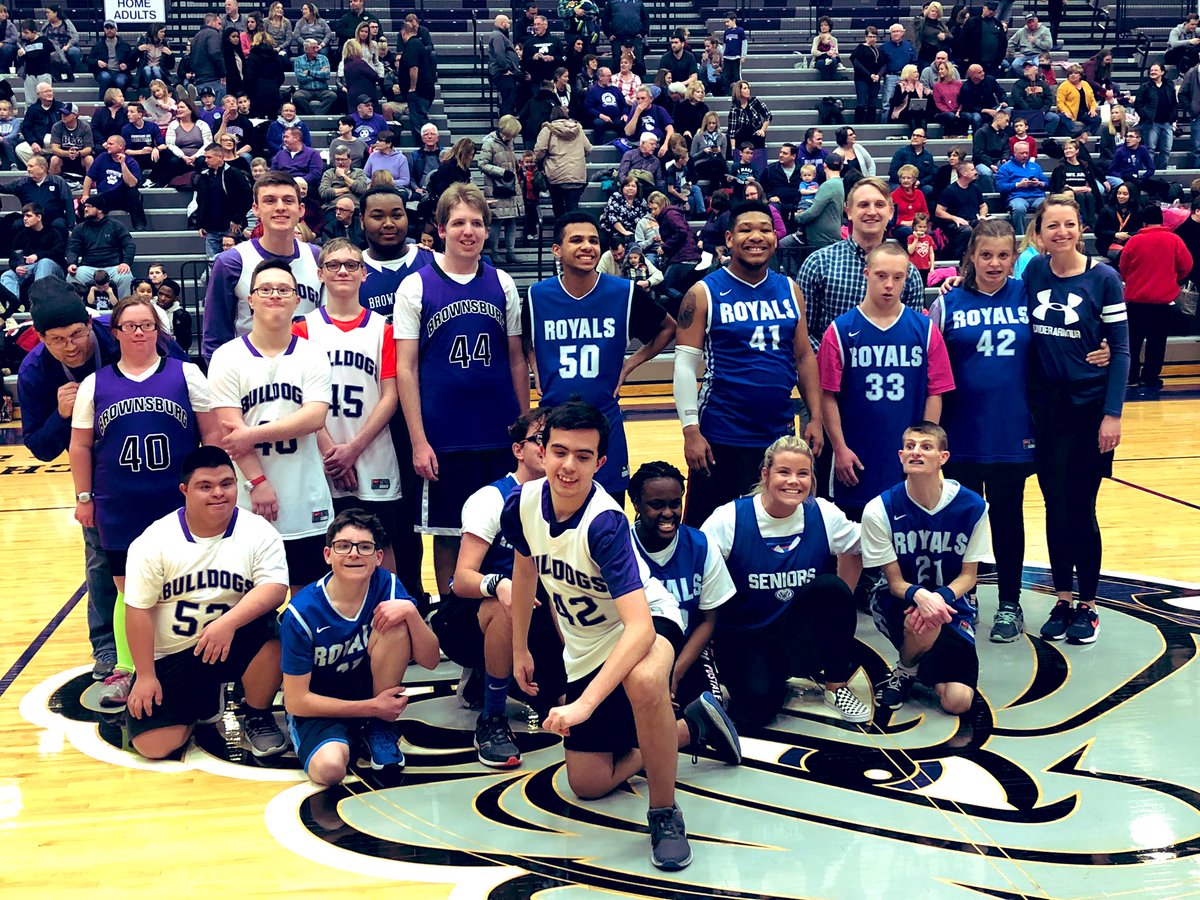 bhsdogs's tweet photo. HIGHLIGHT of the night!
Brownsburg vs HSE Unified Basketball game. The Bulldogs and @HSEAthletics came away winners tonight! #InclusionRevolution #FaceOfSportsmanship 

Thank you to @SOIndiana @ChampsTogether for being here in support. @IHSAA1 https://t.co/8XbbkjfWj8