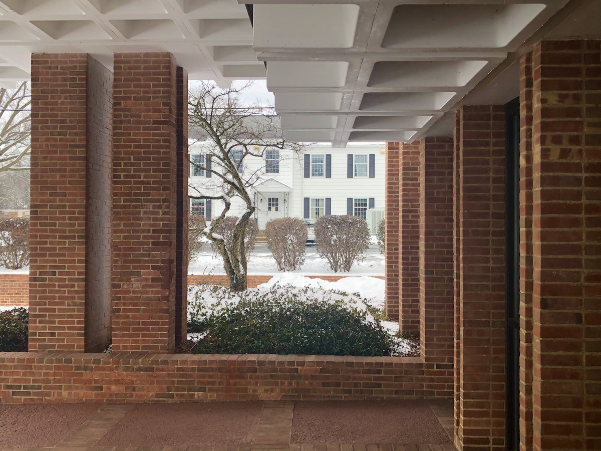 My favorite part of the OHSAA building is the subtle asymmetry, like the different column design on each side of the entryway.