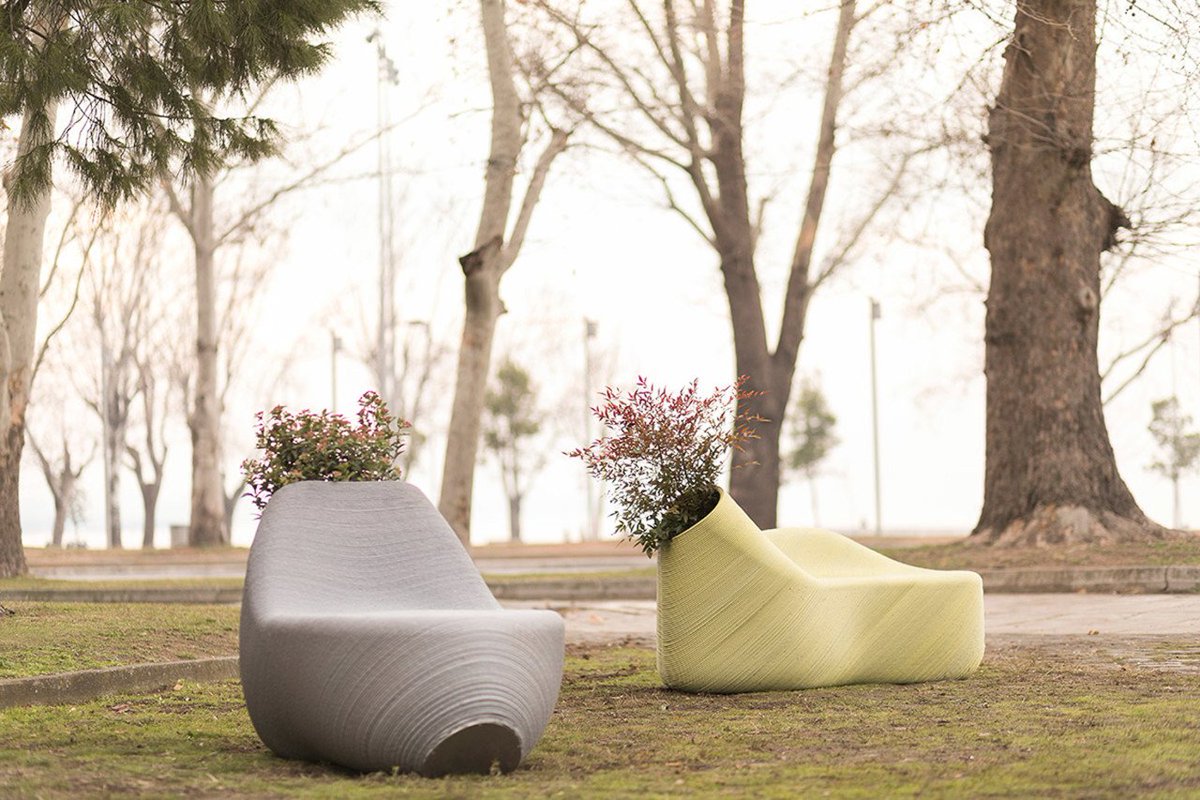 Furnware's tweet photo. Whether you agree with recycling and repurposing plastic or that designers should use bio alternatives - this is an inventive and creative way to tackle waste and turn it into something beautiful. Turning food containers into street furniture https://t.co/lqeVfJZS1L via @dezeen https://t.co/l1jyzGRCsG
