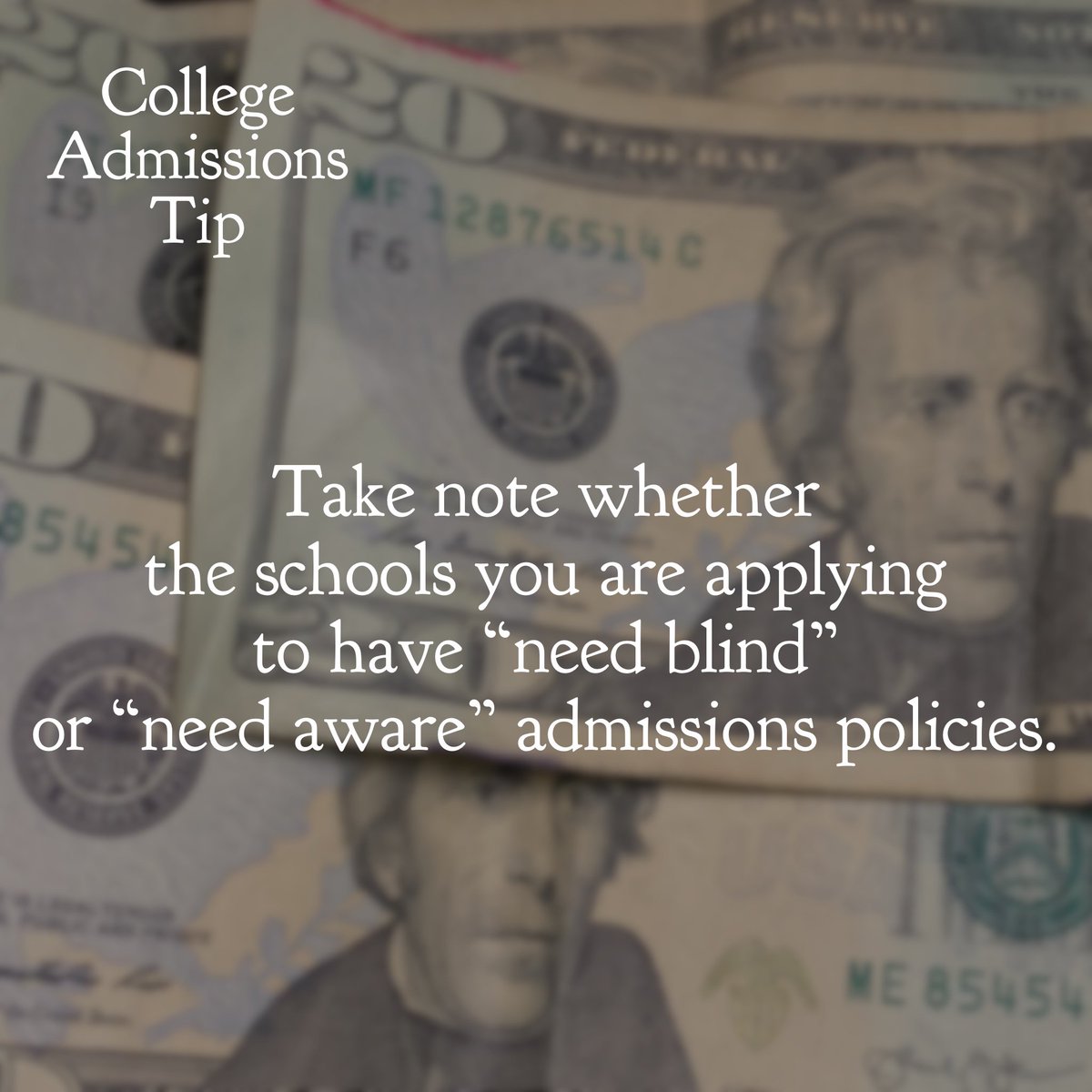 thecollegespy's tweet photo. Some colleges take into consideration its applicants ability to pay when deciding who to admit and who to deny. #financialaid #needblind #needaware #collegeadmissions #collegeapplicationstrategy https://t.co/Mzi29XCtAl