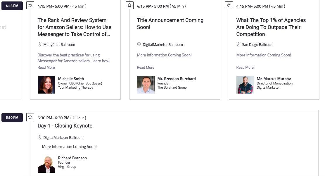 AMZMessengerBot's tweet photo. Just found out during my time slot at Traffic &amp; Conversion I'm speaking at the same time as my marketing HEROS: @askryanlevesque and @BrendonBurchard, followed by Sir @richardbranson! 😱
#messengermarketing #digitalmarketing #chatbots #speaker #ecommerce #tcs2019 https://t.co/EZLFhEhfA3