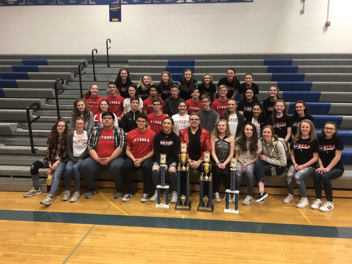 AHSShowChoirs's tweet photo. BIG DAY for AHS Show Choirs at Wahoo’s Court of Champions! Impact 1st in women’s division. Rhapsody 1st in class B. Impact 5th runner up all-class. Rhapsody GRAND CHAMPS! #AuroraHuskies https://t.co/MKRoxHIsjX