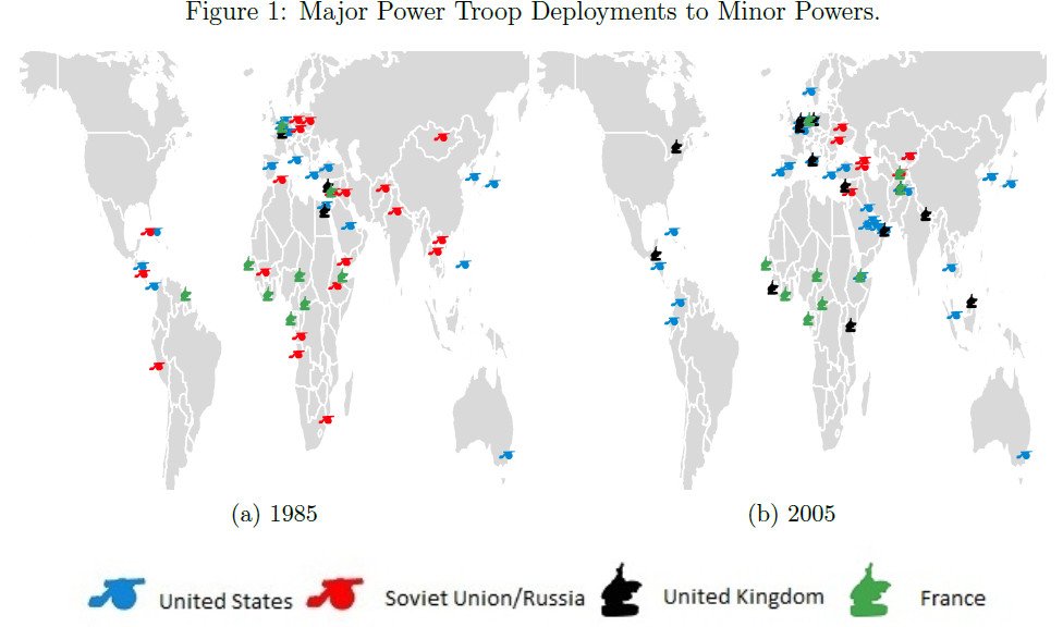 olga_chyzh's tweet photo. Check out the new version of my paper with @carlamm @SamRBell and @markdnieman on #MajorPower competition as an action--reaction process using data on #troopdeployments (I am especially proud of the #viz using #Risk pieces!): https://t.co/VP9x3GeUYS #TheyArePlayingRisk #ggplot2 https://t.co/C78pL5YKtH