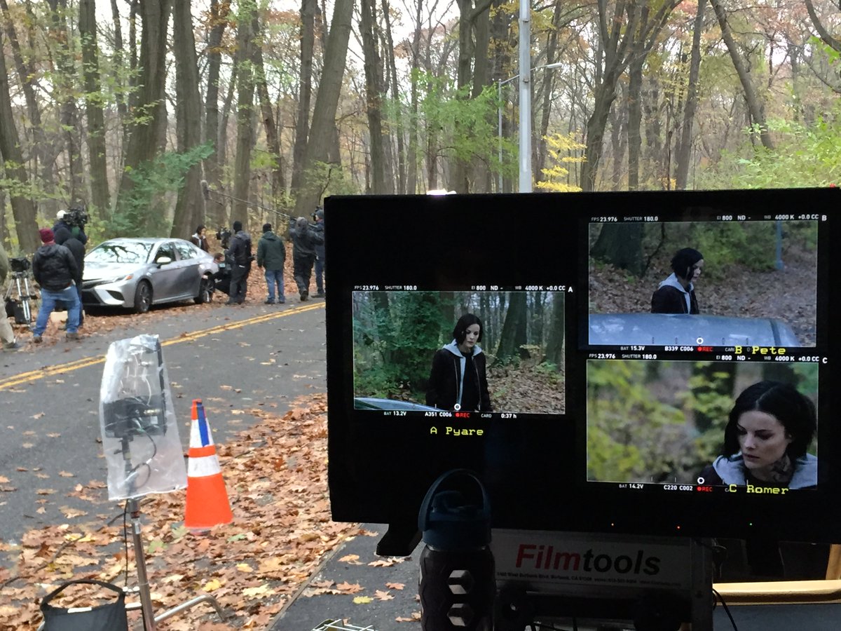 Behind the scenes, ﬁlming Jane and Weller in the woods! #Blindspot #BehindtheScenes