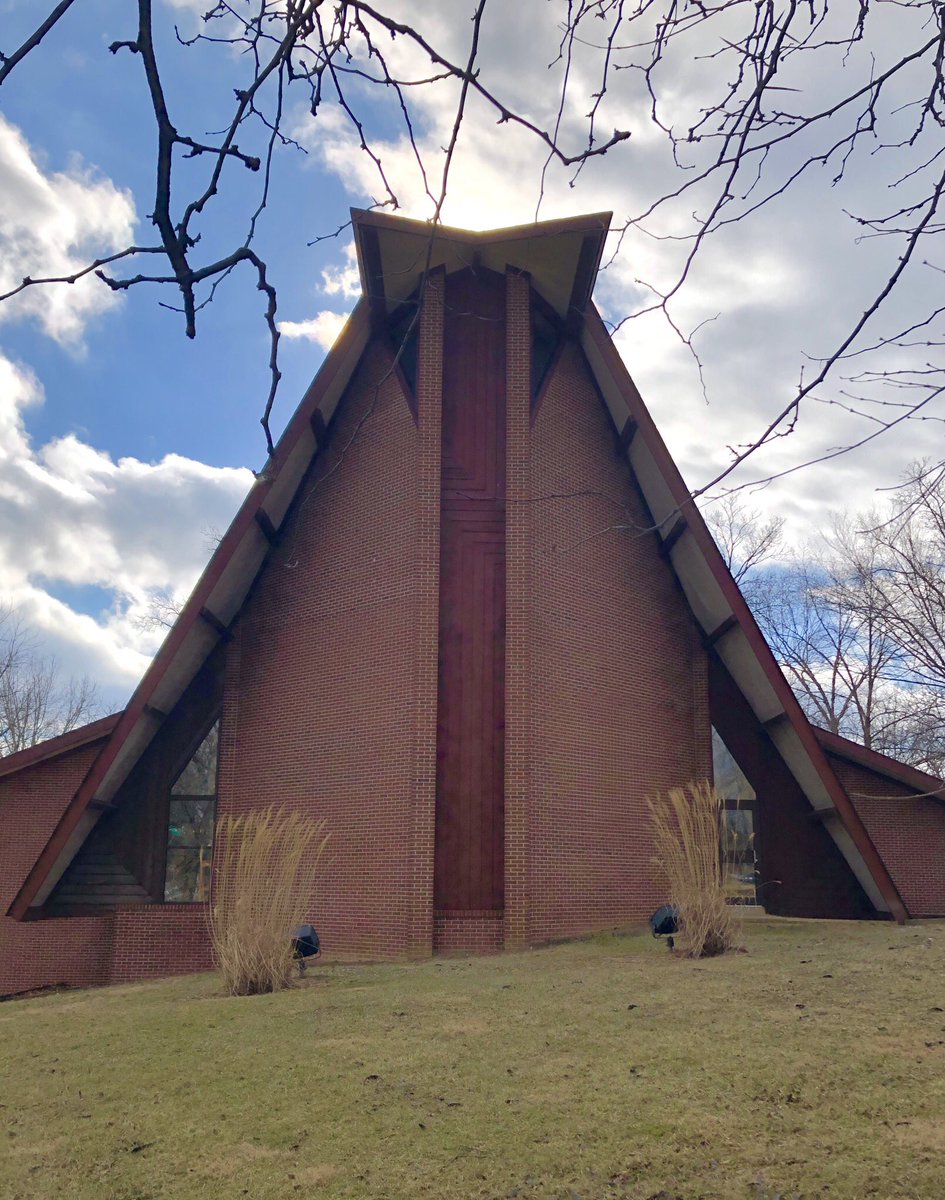 Last one for tonight, my personal favorite of the churches I saw: Christ the Redeemer Moravian Church, built on a hillside in the northwest suburb of Dublin, Ohio in 1978.