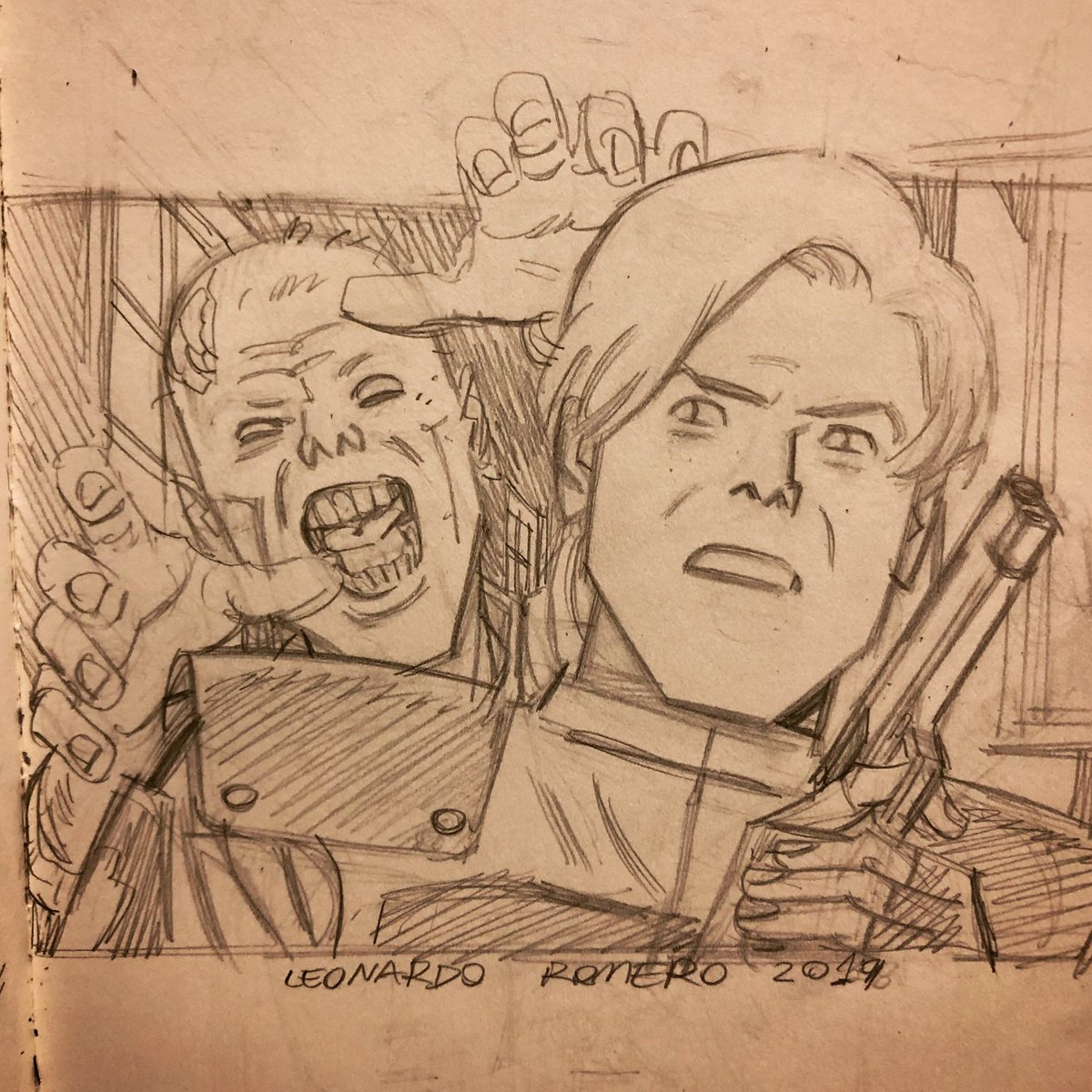 A quick #residentevil sketch!

#leon #zombie #sketchbook #pencil #art 