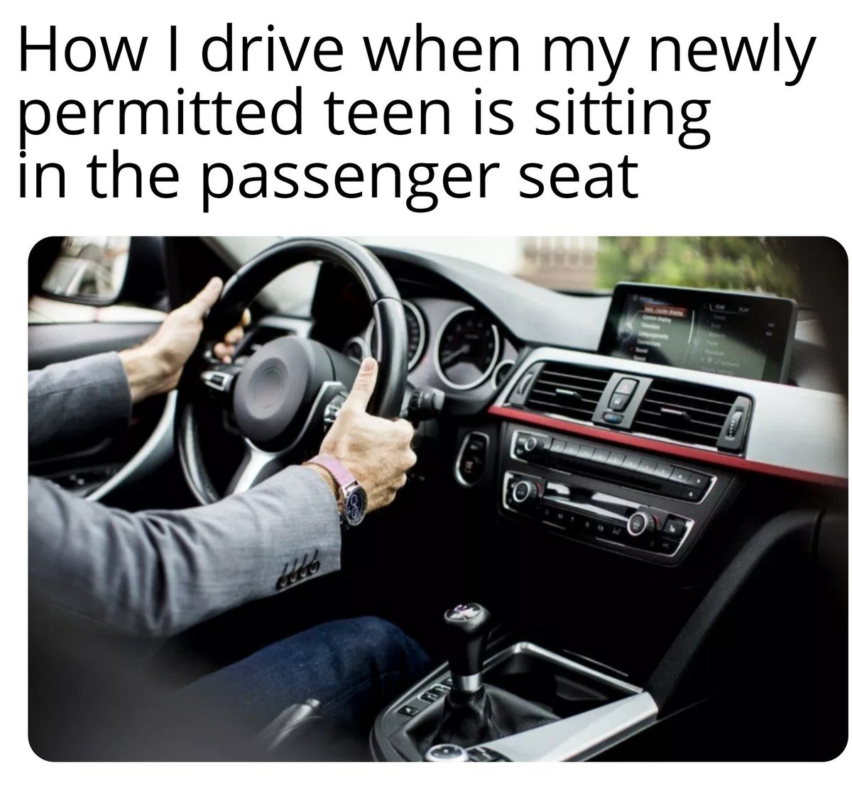 WattsInAMeme's tweet photo. #allmemesareourown #memebymrswatts #wattsoriginal #howdidimakeitbeforeyoucoulddrive #wattsinameme #kidsarefuntobewith #feelingjudged #canttalknow #alleyesonme #yesicanseethetiresofthecarinfrontofme #drivingschool #teenexpert #thanksforthetip #imjustcheckingwaze #pleasedontquizme https://t.co/EtQYvt2Kbw