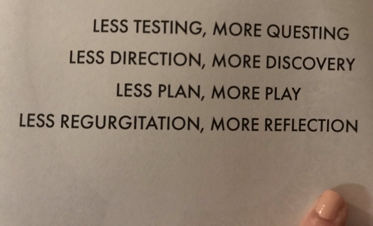 TaraMandeAOES's tweet image. It’s not often that a PD session makes me want to buy a book so I can dig deeper into the ideas right away. I have already cracked this one open- it articulates so many of my hopes and wishes for education. Thank you @NCCAElementary for hosting today! #Intentionthebook