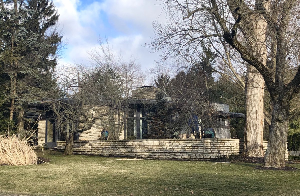 In 1952, Musson built this house for his family in Upper Arlington. You can see more of the influence from Wright in this one.