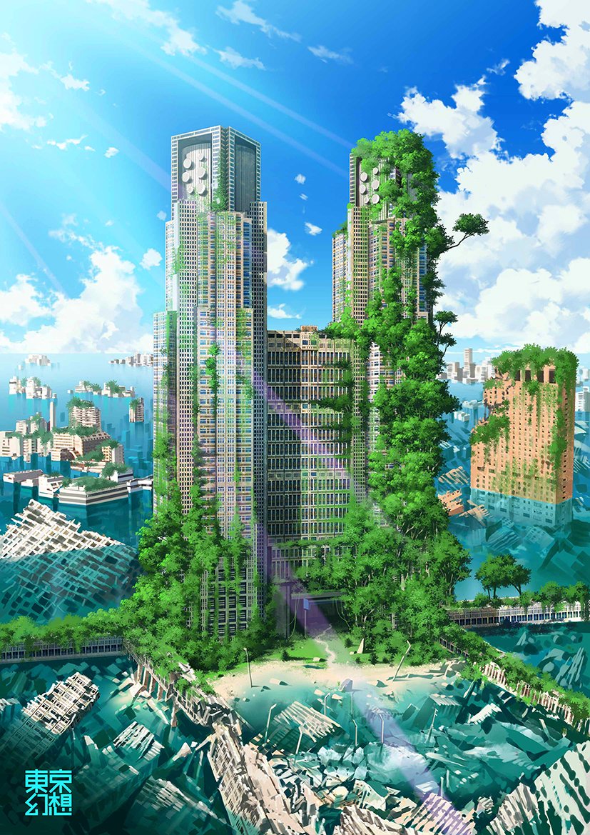 そろそろまた新しいの描き始めます。↓「都庁幻想」2012年