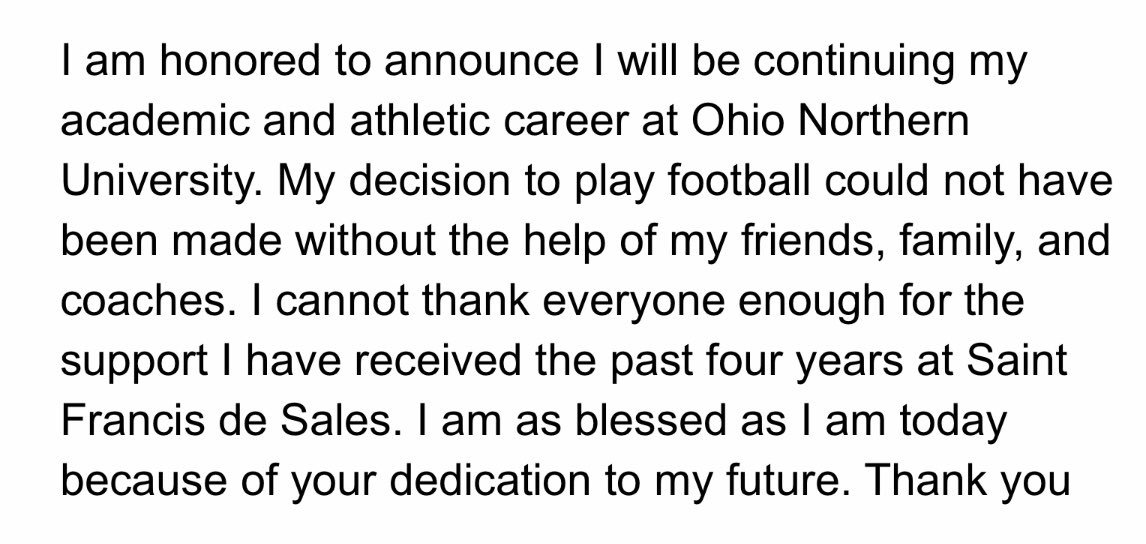 gavin__lorenz's tweet photo. #FEELTHEROAR @OhioNorthernFB https://t.co/6xOFRBR9TA