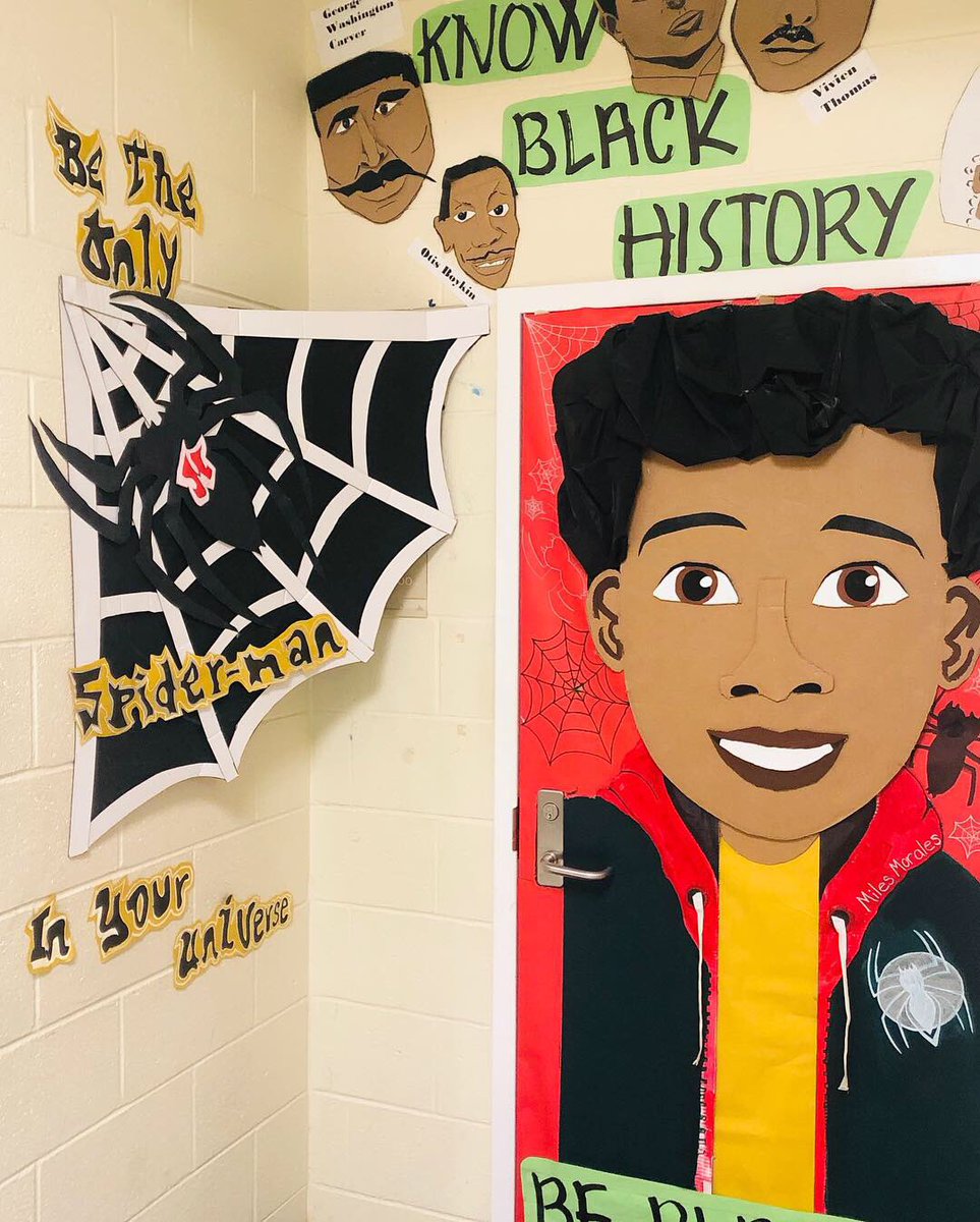 dr_rhodan's tweet photo. #R1DeckYourDoor #blackhistorydoorchallenge #blackhistorymonth #fortheculture #milesmorales #IntoTheSpiderVerse https://t.co/qQv9Keqdtp