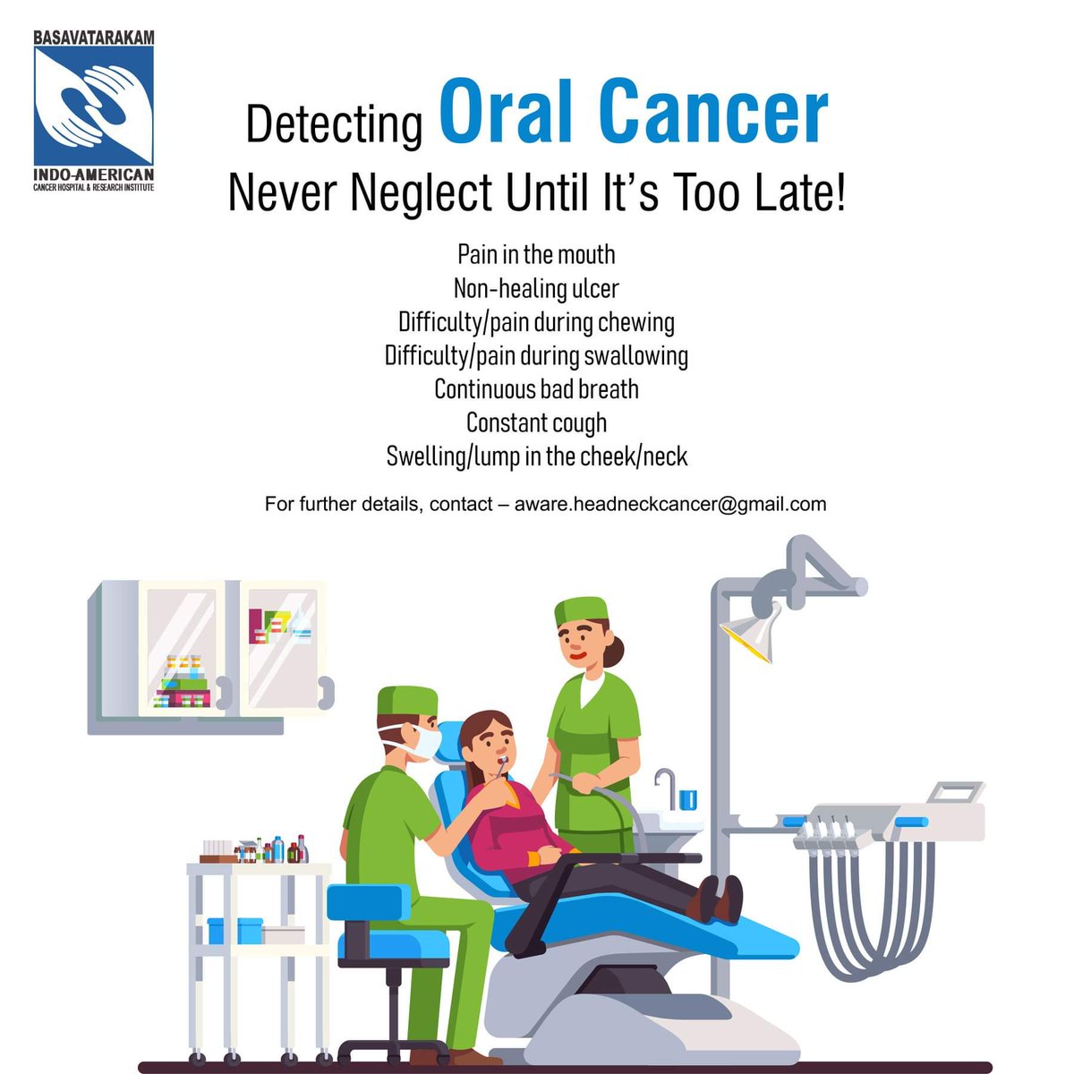 It is important to stay extra vigilant and consult an #oncologist immediately if you observe any of the symptoms mentioned. Never neglect any slight discomfort or pain you experience as the chances of curing it are good when diagnosed early!
#oralcancer #cancer #induscancer